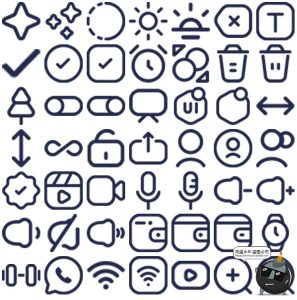 用户界面软件系统App网页个人中心通用基础AI线性icon图标PNG素材-设计猿