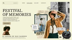 复古英伦拼贴风艺术服装品牌图文海报排版剪贴画撕纸PSD模板素材-设计猿