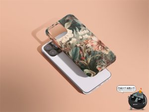 手机壳iPhone Pro Max圆角模型印花图案贴图效果图展示样机PS素材-设计猿