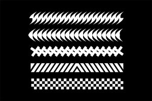 潮流赛博朋克科幻机能风HUD元素装饰条边框纹符号图案AI矢量素材-设计猿