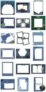 美式复古蓝色牛仔面料麻布装饰边框电子手账美工图片PNG免抠素材-设计猿