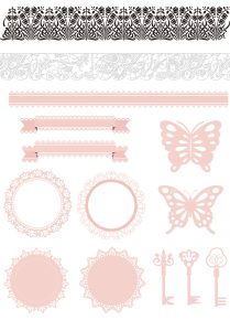 免抠镂空蕾丝花边花纹边框分割线拼贴装饰美化PNG透明设计PS素材-设计猿