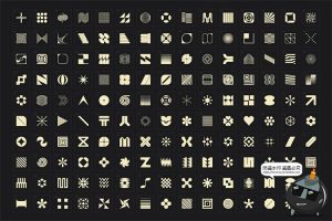 包豪斯极简抽象几何图形徽标图标图案插画海报PNG元素AI矢量素材-设计猿