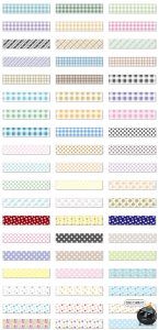 可爱卡通手绘小清新格纹胶带装饰元素手账贴纸PNG免扣AI矢量素材-设计猿