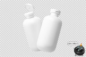 极简500ml洗发水沐浴露香波洗护用品塑料瓶包装瓶PSD模板样机素材-设计猿