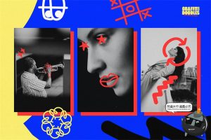 复古90年代怀旧手绘涂鸦草稿线条符号标记图形AI矢量PNG免抠素材-设计猿