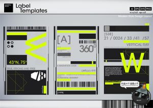 创意工业风赛博朋克科幻科技炫酷机械产品贴纸标签AI矢量模板素材-设计猿