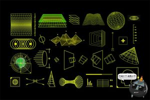 未来科幻复古赛博朋克HUD元素界面UI数字信息图形PSD分层模板素材-设计猿