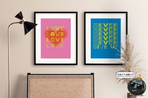 潮流创意简约爱情情话告白英语装饰挂画插画海报AI矢量JPG素材图-设计猿