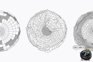 未来科幻抽象几何线框网格圆形球体地球星球AI矢量PNG免抠PS素材-设计猿