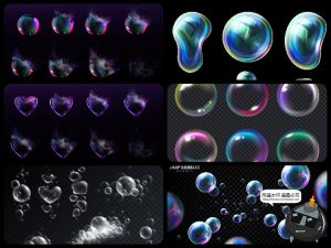 绚丽多彩漂浮泡泡气泡水泡肥皂泡图案背景装饰元素AI矢量图片素材-设计猿