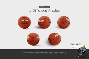 篮球模型品牌logo标识图案花纹智能贴图PSD模板PS样机效果图素材-设计猿