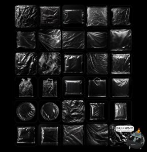 真实复古褶皱透明薄膜塑料袋子保鲜膜包装袋PNG叠加免抠图片素材-设计猿