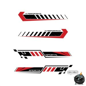 赛车跑车汽车车身侧边装饰速度渐变线条贴花条纹图片AI矢量素材-设计猿