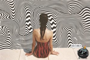 复古迷幻扭曲斑马条纹波浪抽象艺术装饰背景底纹AI矢量JPG素材图-设计猿