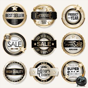 欧式经典金色徽章徽标图标标志形状奖牌标识logo图形AI矢量素材-设计猿