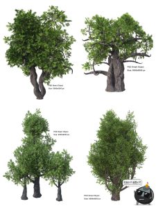 茂盛树木郁郁葱葱大树枯树绿叶园林景观后期合成PSD模板PS素材-设计猿