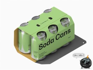 潮牌听装啤酒饮料苏打水套装组合易拉罐包装展示样机PSD模板素材-设计猿