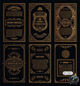 欧式巴洛克花纹边框哥特装饰卡片封面图案图形AI矢量ai源文件素材-设计猿