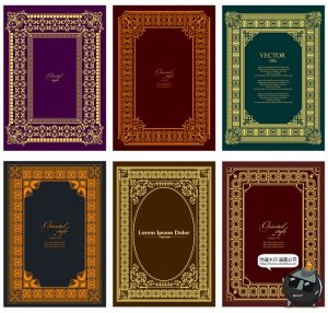 复古哥特欧式传统古典艺术花纹边框装饰纹样图案模板AI矢量图素材-设计猿