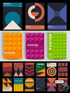 极简创意孟菲斯艺术几何点线面平面构成排版主视觉海报AI矢量素材-设计猿