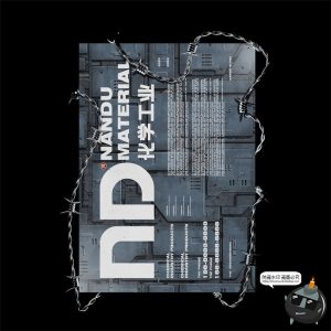 潮物金属铁丝网铁刺捆绑缠绕海报广告传单页卡纸样机展示PSD素材-设计猿