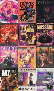 潮流酸性嘻哈说唱电音活动人物宣传海报招贴封面PSD模板分层素材-设计猿