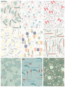 日系风文艺小清新图案花纹平铺背景包装印刷AI矢量设计素材-设计猿