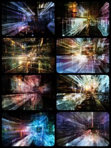 三维炫彩科技光效线性立体空间创意纹理科技背景高清JPG图片素材-设计猿