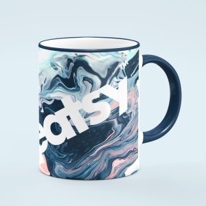 马克杯陶瓷咖啡杯水杯身图案VI提案展示文创样机PSD模板贴图素材-设计猿