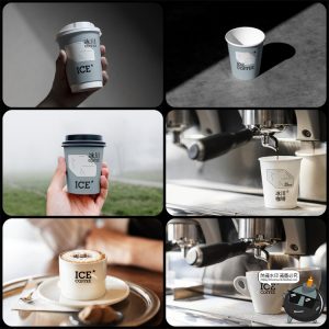 咖啡杯奶茶杯手持纸杯一次性杯子品牌展示vi贴图PSD模板样机素材-设计猿