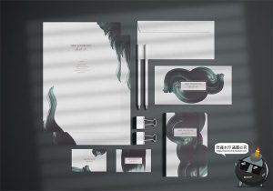 古风艺术东方水彩中国风水墨绿色波浪笔触PNG免抠图片美工素材-设计猿