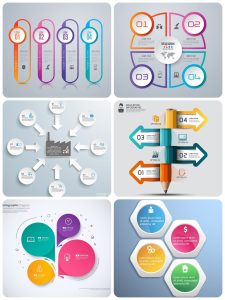 圆形信息图表思维导图商务数据分析元素抽象模板AI矢量印刷素材-设计猿