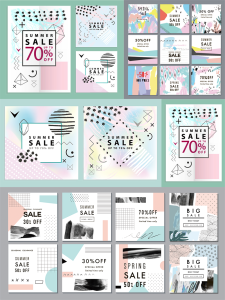 创意抽象图形几何英文海报传单封面插画装饰卡片模版AI矢量素材-设计猿