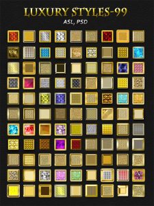 奢华黄金钻石宝石金属字体特效质感效果一键生成素材ASL样式设计-设计猿