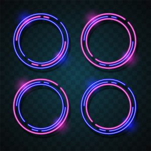 霓虹灯边框荧光电子科技炫光LED灯管光效背景PSD模板AI矢量PS素材-设计猿