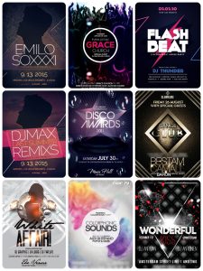 欧美炫酷光效音乐会演唱会展架PS源文件分层海报PSD模板素材合集-设计猿