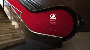 地铁电梯扶梯楼梯海报贴图模板样机灯箱VI广告LOGO效果图PSD素材-设计猿