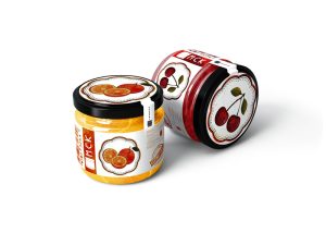 辣椒酱果酱蜂蜜食品包装瓶子调味品酱料玻璃瓶 PSD贴图样机模板-设计猿