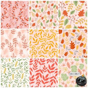 简约小清新植物花卉叶子碎花插画平铺无缝装饰图案AI矢量JPG素材-设计猿