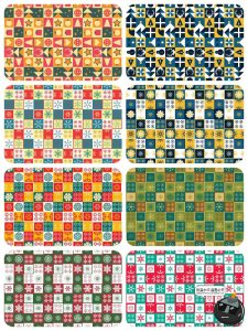 圣诞节雪花驯鹿圣诞树无缝连续装饰图案背景底纹AI矢量图JPG素材-设计猿