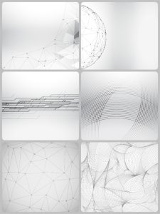 科技感放射状线条电线连接高清黑白背景平面底纹图案AI矢量图素材-设计猿