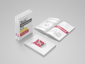 精装本硬皮书籍9角度书本智能效果展示图样机文创贴图PSD模板素材-设计猿