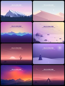 简约扁平化卡通游戏风景冰雪插画配图设计背景AI矢量图片素材-设计猿