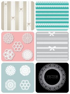 精美蕾丝花边花纹底纹边框蝴蝶结分割线图案AI矢量源文件设计素材-设计猿