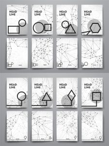 基因分子结构几何海报高科技抽象图形背景DNA小册子AI矢量模板-设计猿