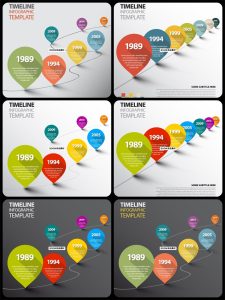 扁平时间进度时间轴商务发展图信息图表里程碑AI矢量插画海报素材-设计猿