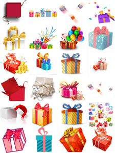 礼品礼盒奖励高清素材卡通礼物元素图案图片PSD分层PNG免抠图素材-设计猿
