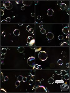 彩色泡泡气泡水泡渐变多彩绚丽后期合成特效背景JPG黑底图片素材-设计猿