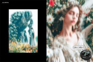 复古迷幻朦胧梦幻柔光模糊弥散射光晕图像滤镜特效PSD模板PS素材-设计猿